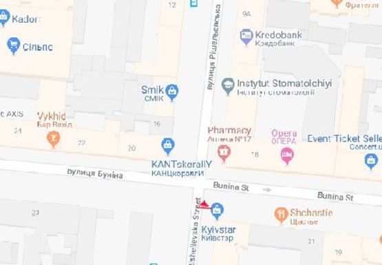 Схема рекламной плоскости по адресу Ришельевская ул. - Бунина ул.21 Схема рекламной плоскости по адресу Ришельевская ул. - Бунина ул.21