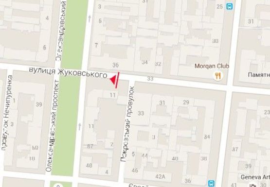 Схема рекламної площини за адресою Жуковского ул., 33 - Покровский пер. Схема рекламної площини за адресою Жуковского ул., 33 - Покровский пер.