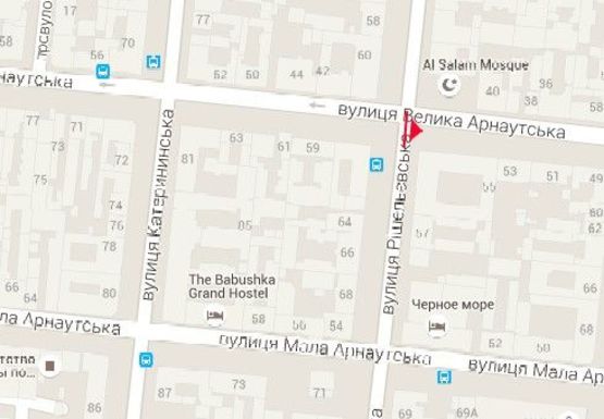 Схема рекламной плоскости по адресу Б.Арнаутская ул., 55 - Ришельевская ул.