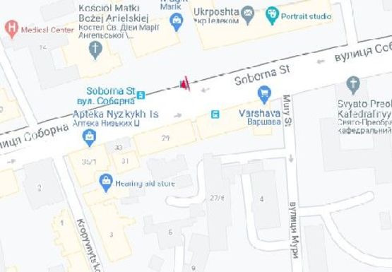 Схема рекламной плоскости по адресу Соборная ул. (Укртелеком)