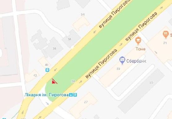 Схема рекламной плоскости по адресу Пирогова ул. [13] (сквер)