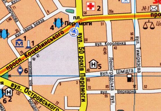 Схема рекламной плоскости по адресу Коцюбинского ул. - Замостянская ул. Схема рекламной плоскости по адресу Коцюбинского ул. - Замостянская ул.