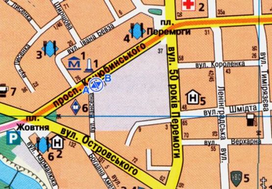 Схема рекламной плоскости по адресу Коцюбинского ул. - Нансена ул. Схема рекламной плоскости по адресу Коцюбинского ул. - Нансена ул.