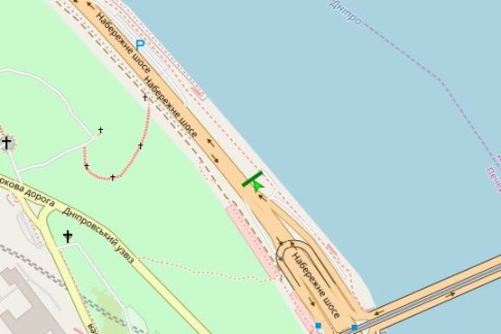 Схема рекламної площини за адресою Набережне шосе,  №1