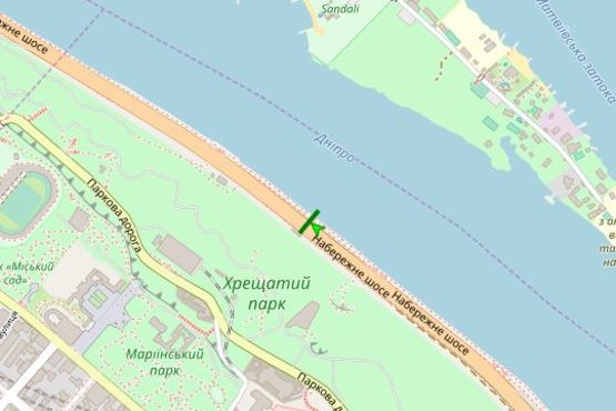 Схема рекламной плоскости по адресу Набережне шосе, №2