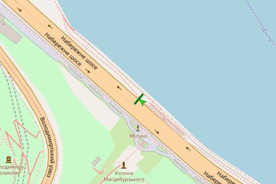 Схема рекламной плоскости по адресу Набережне шосе, №6