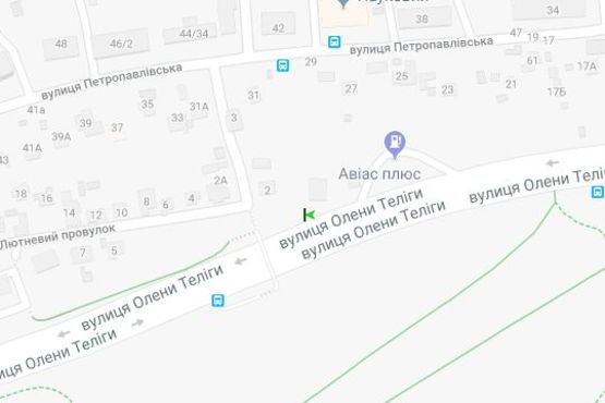 Схема рекламной плоскости по адресу Теліги Олени вул., 61