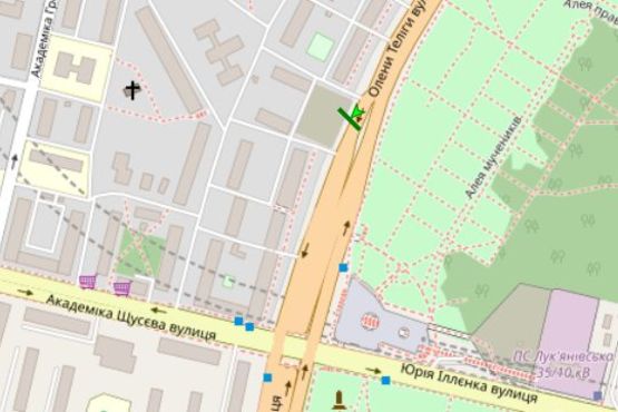 Схема рекламної площини за адресою Теліги Олени вул., 25 Схема рекламної площини за адресою Теліги Олени вул., 25