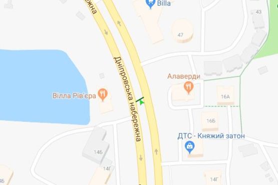 Схема рекламної площини за адресою Дніпровська наб., №14Д розподільник (в направл. ТРЦ «River Mall» )