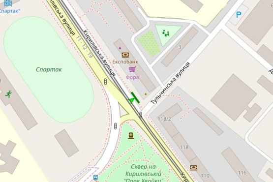 Схема рекламной плоскости по адресу Кирилівська вул., . ( Фрунзе), 122/1