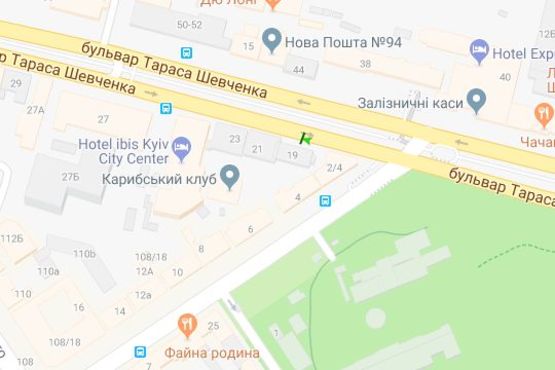 Схема рекламной плоскости по адресу Шевченка Тараса бульв., 19