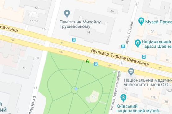 Схема рекламной плоскости по адресу Шевченка Тараса бульв., 14 №2