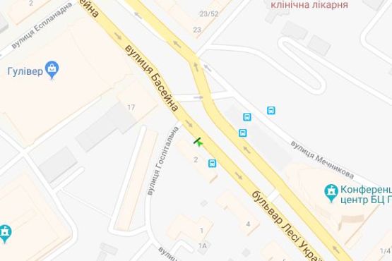 Схема рекламной плоскости по адресу Лесі Українки бульв., 2