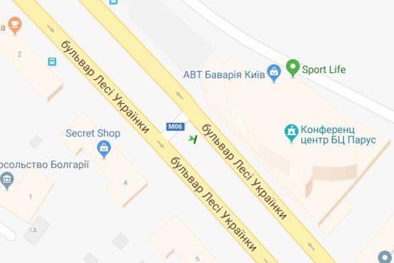 Схема рекламной плоскости по адресу Лесі Українки бульв., 1 розподільник