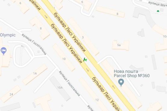 Схема рекламної площини за адресою Лесі Українки бульв., 10 (розподільник) Схема рекламної площини за адресою Лесі Українки бульв., 10 (розподільник)