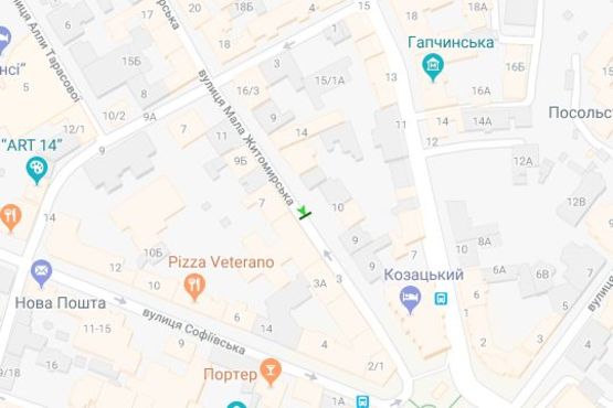 Схема рекламной плоскости по адресу Мала Житомирська вул., 10