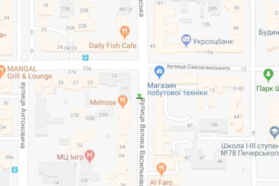 Схема рекламної площини за адресою Велика Васильківська вул., 52