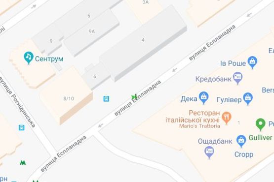 Схема рекламної площини за адресою Еспланадна вул., 4