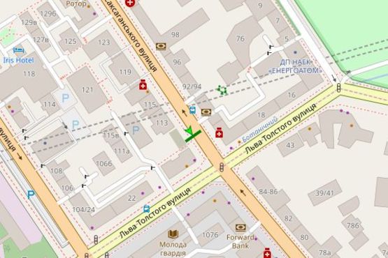 Схема рекламної площини за адресою Саксаганського вул., 111