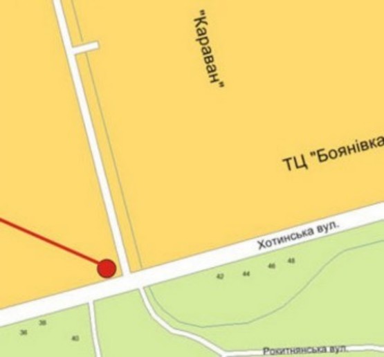 Схема рекламной плоскости по адресу ул.Хотинська, 43 в Караван, Боянивка, Панорама, Ельдорадо Схема рекламной плоскости по адресу ул.Хотинська, 43 в Караван, Боянивка, Панорама, Ельдорадо