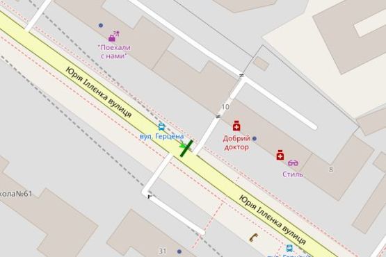 Схема рекламной плоскости по адресу Мельникова вул., 10