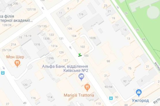 Схема рекламной плоскости по адресу Саксаганського вул., 102