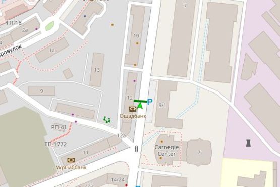 Схема рекламной плоскости по адресу Кловський узвіз, 12 Схема рекламной плоскости по адресу Кловський узвіз, 12