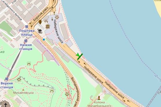 Схема рекламної площини за адресою Набережне шосе, №8