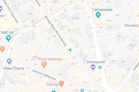 Схема рекламної площини за адресою Мала Житомирська вул., 10