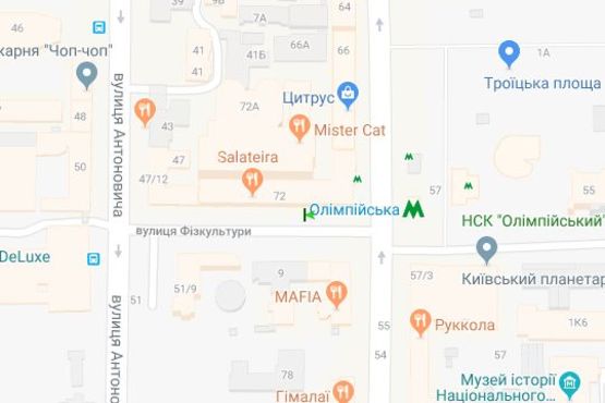 Схема рекламной плоскости по адресу Фізкультури вул., 10 №1 Схема рекламной плоскости по адресу Фізкультури вул., 10 №1