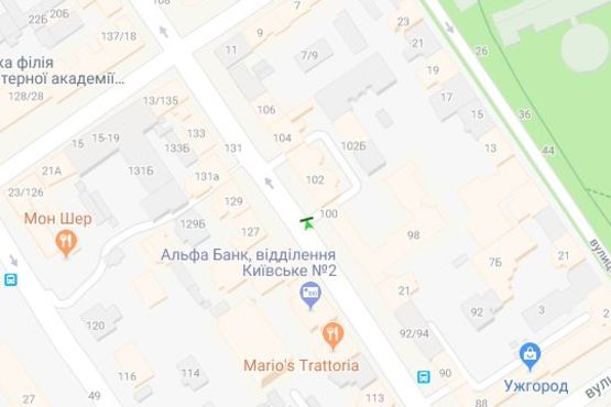 Схема рекламної площини за адресою Саксаганського вул., 102 (№1)