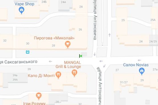 Схема рекламної площини за адресою Саксаганського вул., 26 (№1)