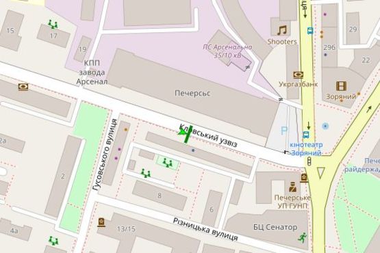 Схема рекламной плоскости по адресу Кловський узвіз, 24 №1 Схема рекламной плоскости по адресу Кловський узвіз, 24 №1