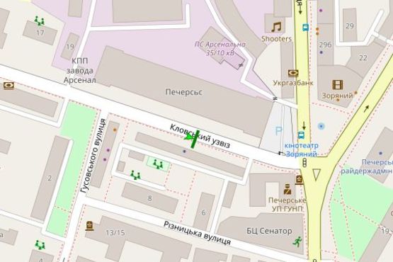 Схема рекламної площини за адресою Кловський узвіз, 24 №2