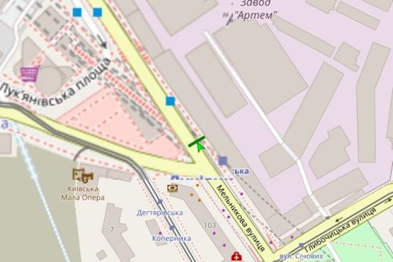 Схема рекламной плоскости по адресу Мельникова вул., 2/10