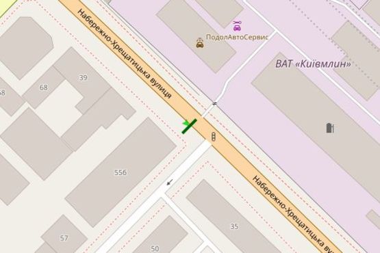 Схема рекламной плоскости по адресу Набережно-Хрещатицька вул., 37