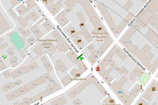 Схема рекламної площини за адресою Ярославів Вал вул., 23