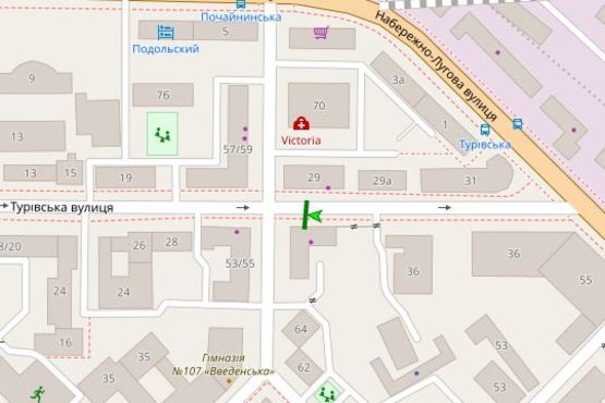 Схема рекламной плоскости по адресу Турівська вул., 32
