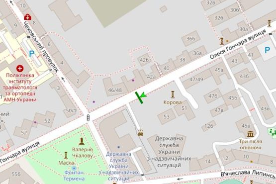 Схема рекламной плоскости по адресу Олеся Гончара вул., 53