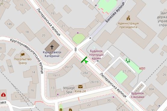 Схема рекламной плоскости по адресу Лютеранська вул., 26/17