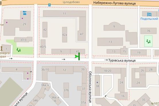 Схема рекламной плоскости по адресу Турівська вул., 11/41