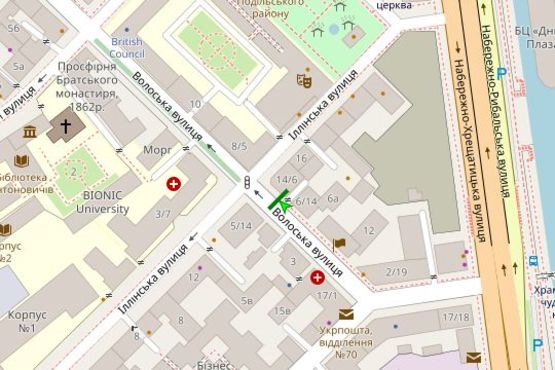 Схема рекламної площини за адресою Волоська вул., 6/16 Б