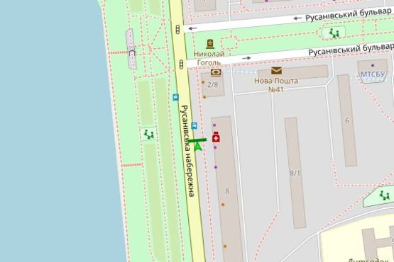 Схема рекламної площини за адресою Русанівська наб., 8, №2