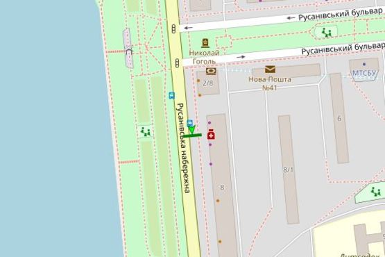 Схема рекламной плоскости по адресу Русанівська наб., 8, №2