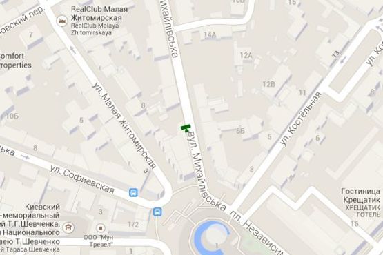 Схема рекламної площини за адресою Михайлівська вул., 1