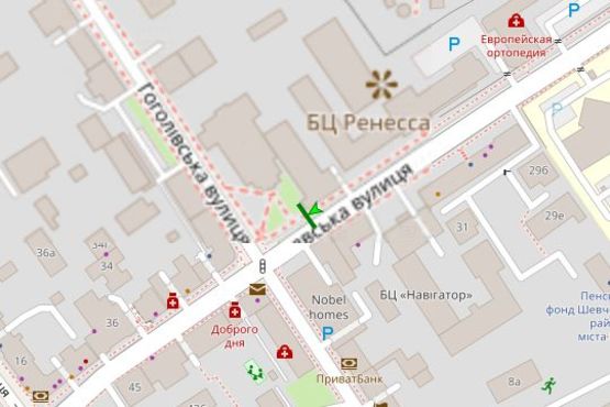 Схема рекламної площини за адресою Бульварно-Кудрявська вул., 26