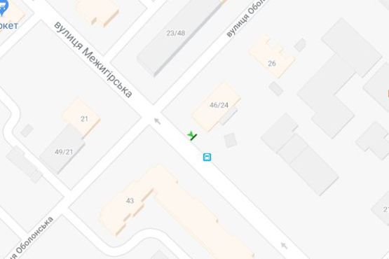 Схема рекламной плоскости по адресу Межигірська вул., 46/24