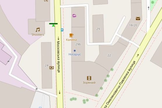 Схема рекламної площини за адресою Московська вул., 22