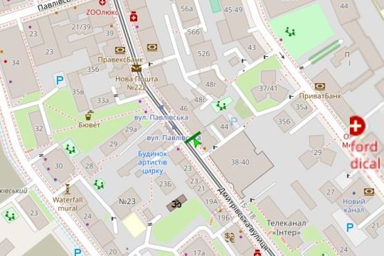 Схема рекламной плоскости по адресу Дмитрівська вул., 46 Схема рекламной плоскости по адресу Дмитрівська вул., 46