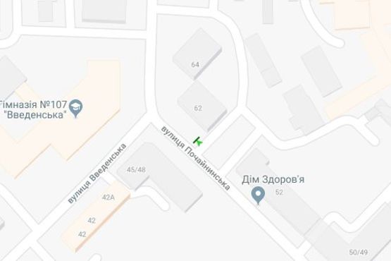 Схема рекламної площини за адресою Почайнинська вул., 62